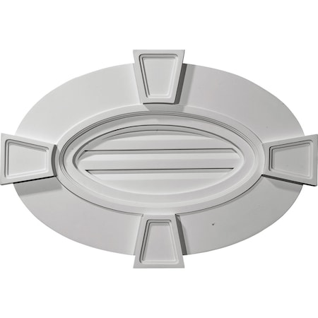 Ekena Millwork Horizontal Oval Gable Vent with Keystones, Functional, 29"W x 20"H x 1 3/4"P GVOV29X20F